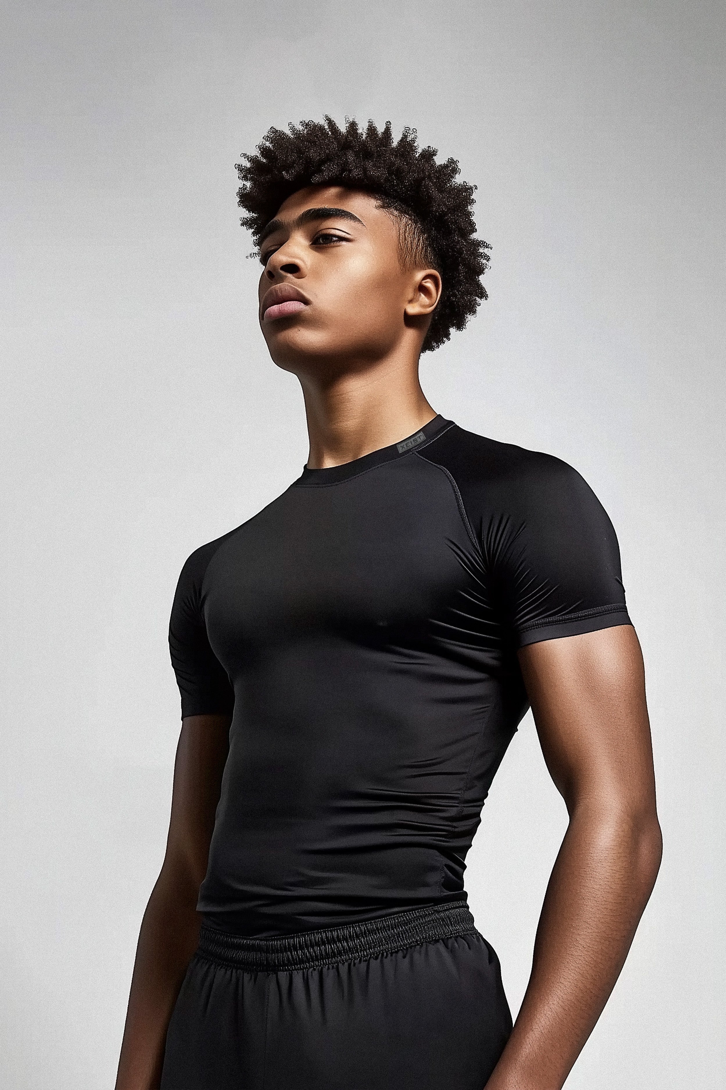 Kids Unisex Compression Short Sleeve - Black