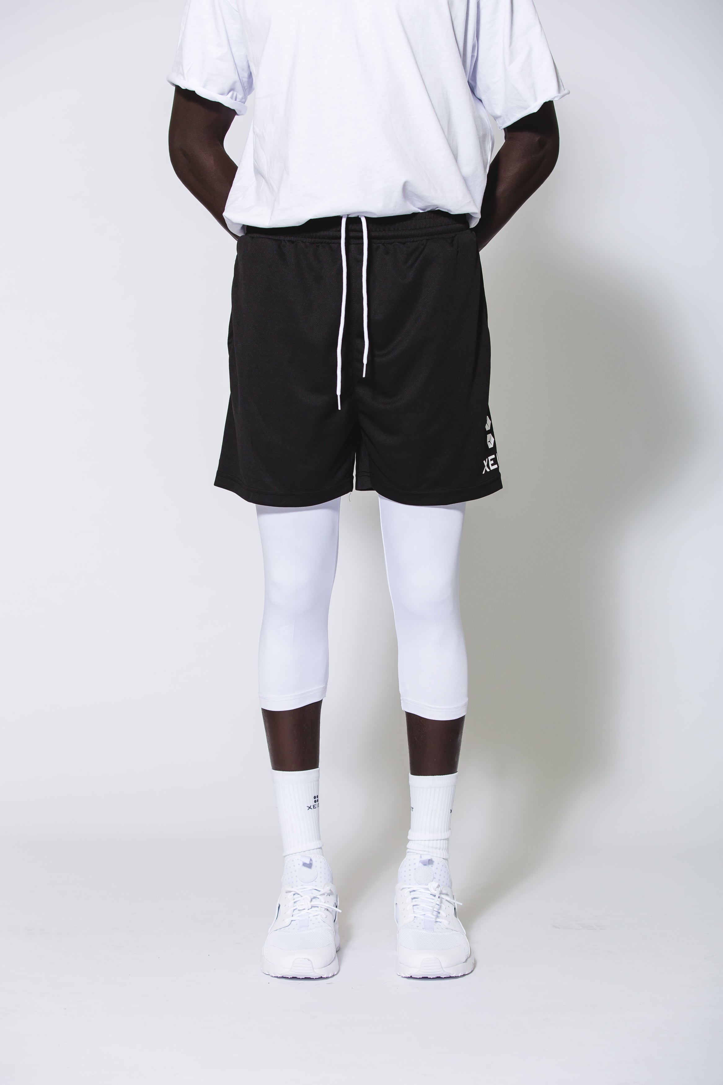 Limitless Shorts with Built in White Compression - Xeist