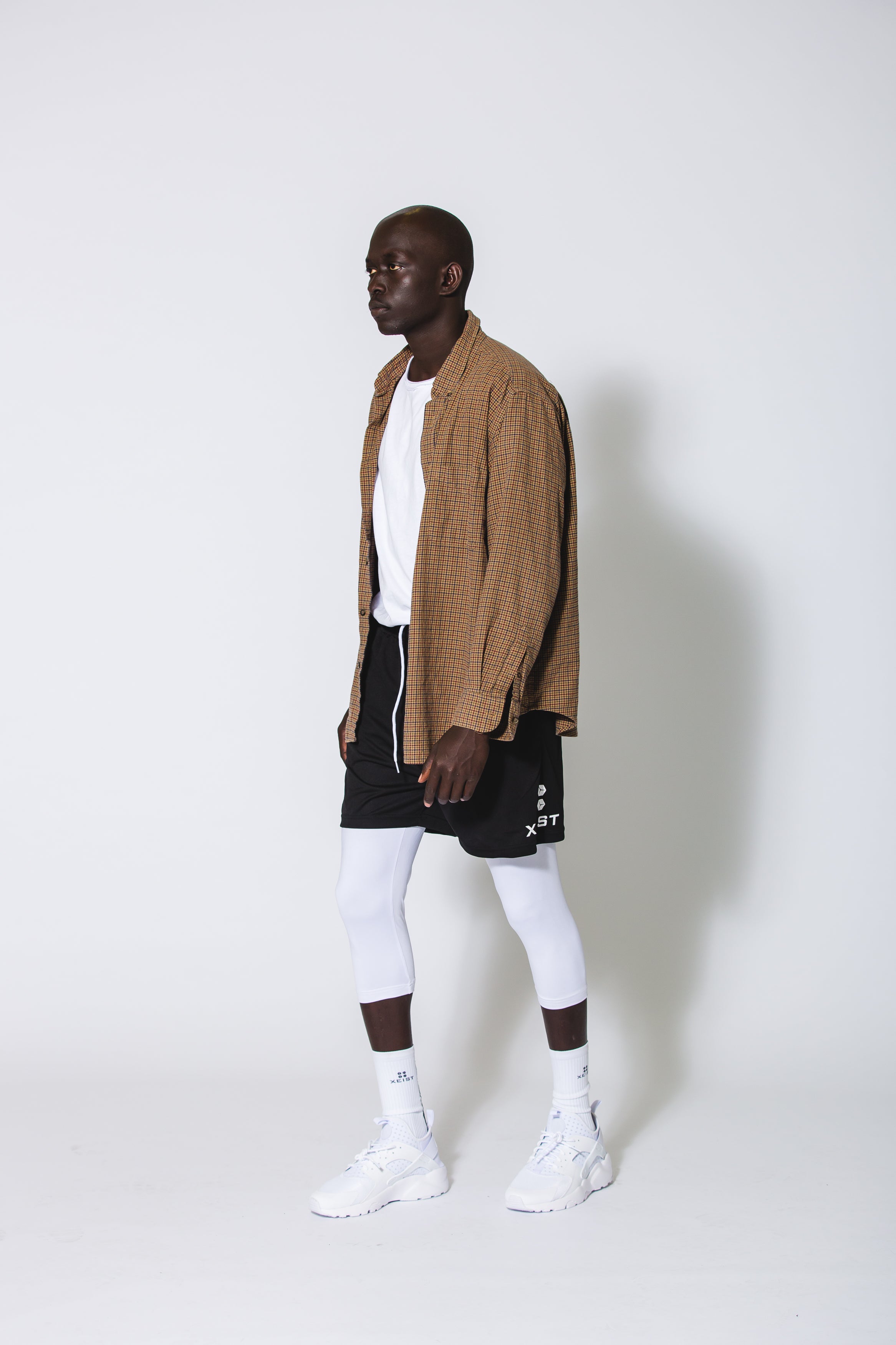 Limitless Shorts with Built in White Compression - Xeist